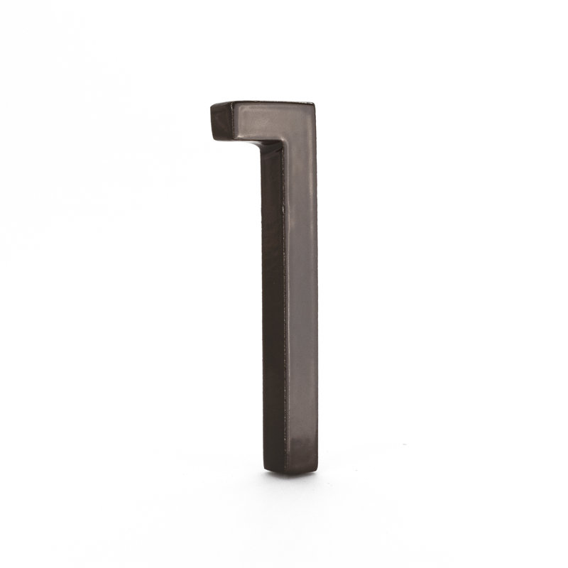 4 in. Flat Floating Mount House Number, Roman Bronze, 1
