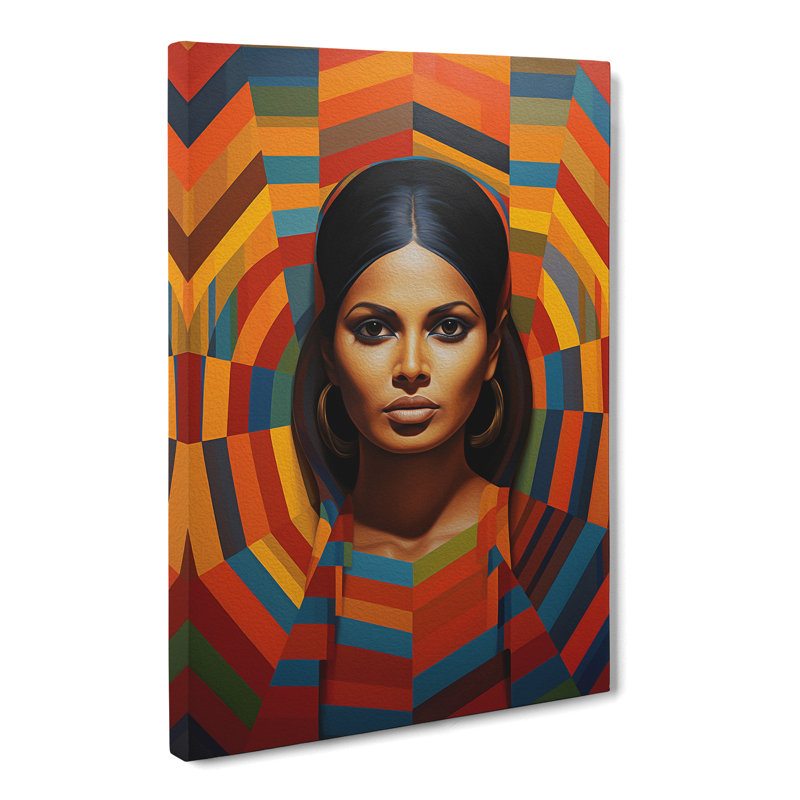 Indian Woman Op - No Frame Print, 76cm H x 50cm W x 3cm D