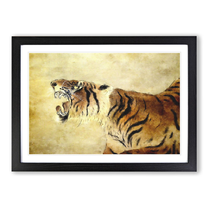 Oriental Tiger Vol.1 - Framed Print, 48cm H x 65cm W x 2cm D, Black Framed