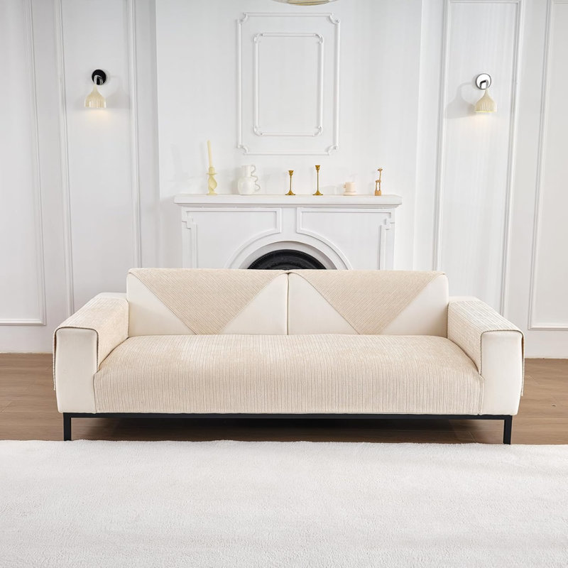 Alexzia Outdoor Patio Sofa Cover, Milk White