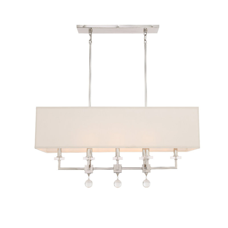 8 - Light Pendant with Crystal Accents, Polished Nickel