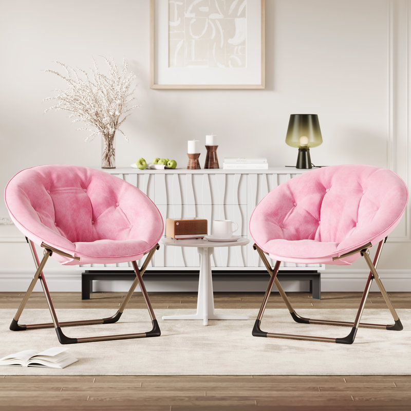 Upholstered Lounge Chair, Baby Pink, Gold