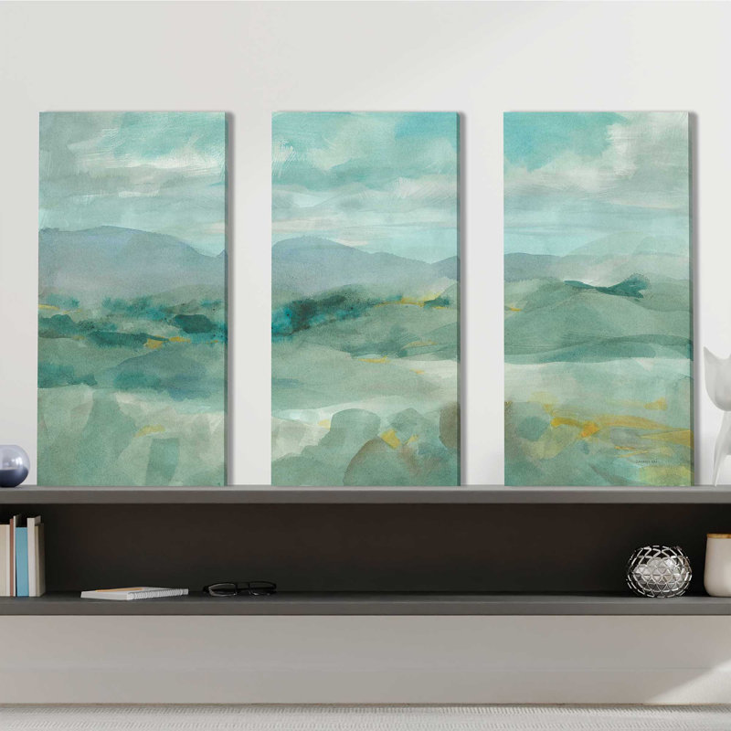 «Green Mountain View», ensemble de 3 impressions sur toile