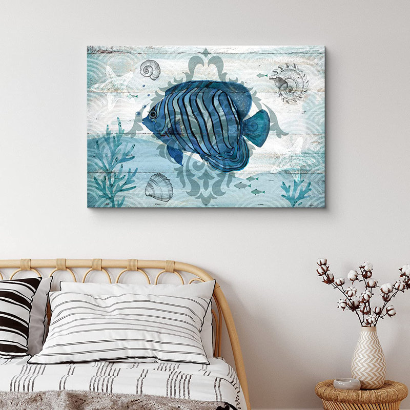 «Marine Lifes In The Sea Clownfish under the Sea with Sea Snails Amphibians Beach», reproduction sur toile