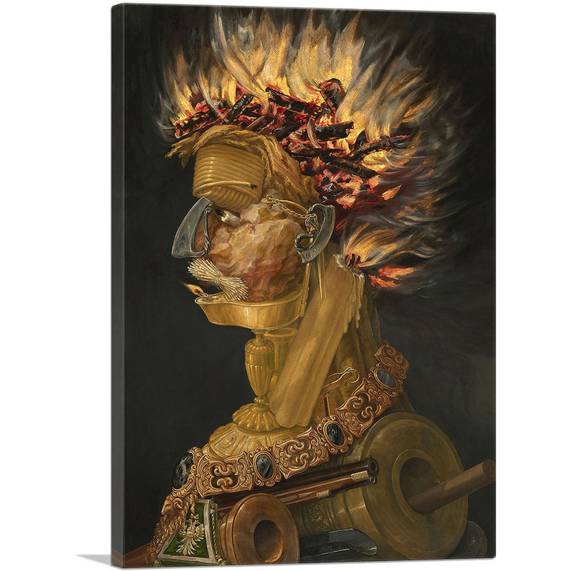 «Fire 1566» par Giuseppe Arcimboldo, impression sur toile tendue, H 18 po x l 12 po x P 0,75 po