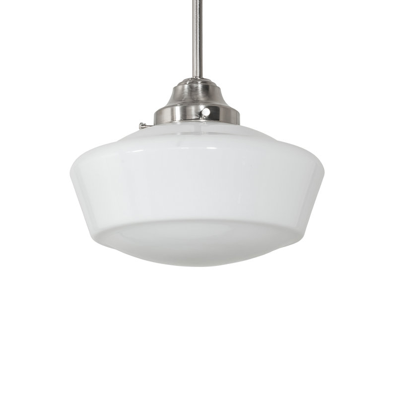 Schoolhouse & Early Electric 1 - Light Brushed Nickel Schoolhouse Pendant