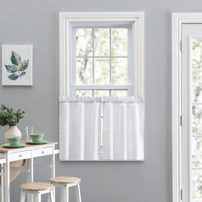 Ellis Solid Colour Tailored 56'' Cafe Curtain (Set of 2)