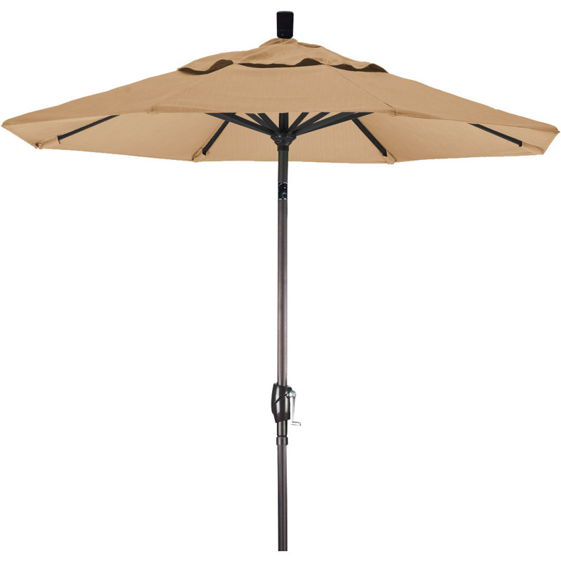 Parasol de marché 7,5', Paille, Oléfine, Noir