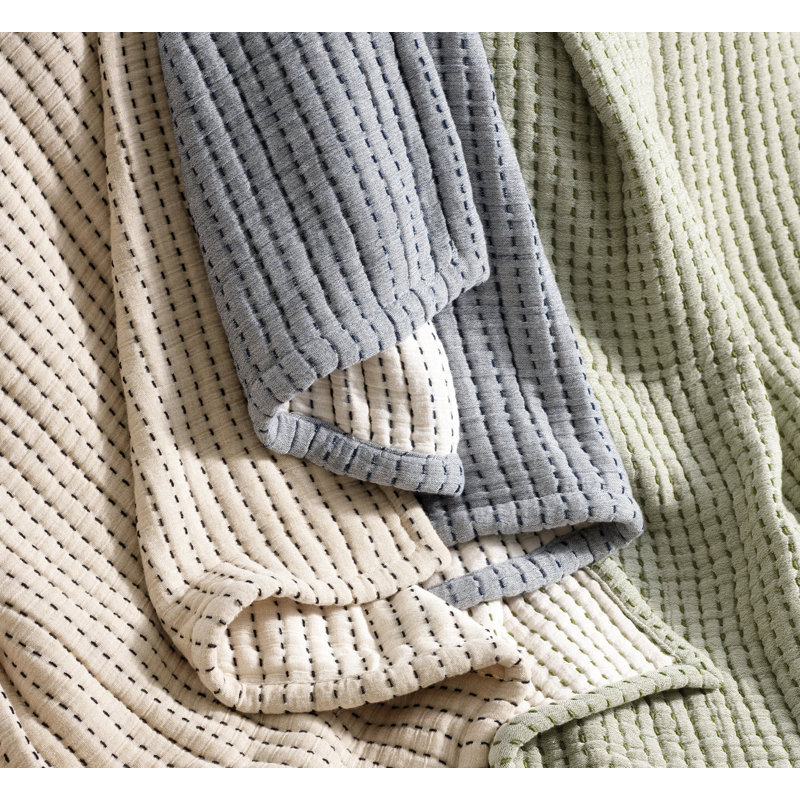 Pick Stitch Matelasse Coverlet, Natural, King Coverlet