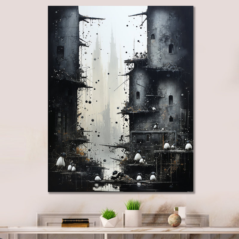 Art urbain sur toile, impression de paysage urbain gothique urbain, Toile tendue, H 32 po x l 16 po x P 1 po