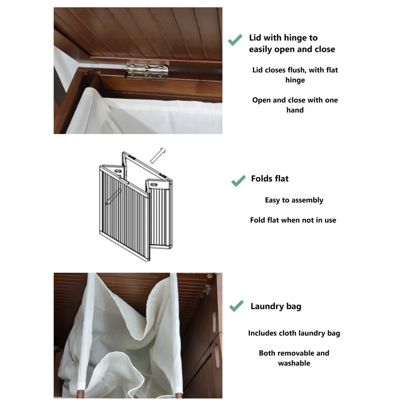 Laundry Hamper with Handles, Caramel