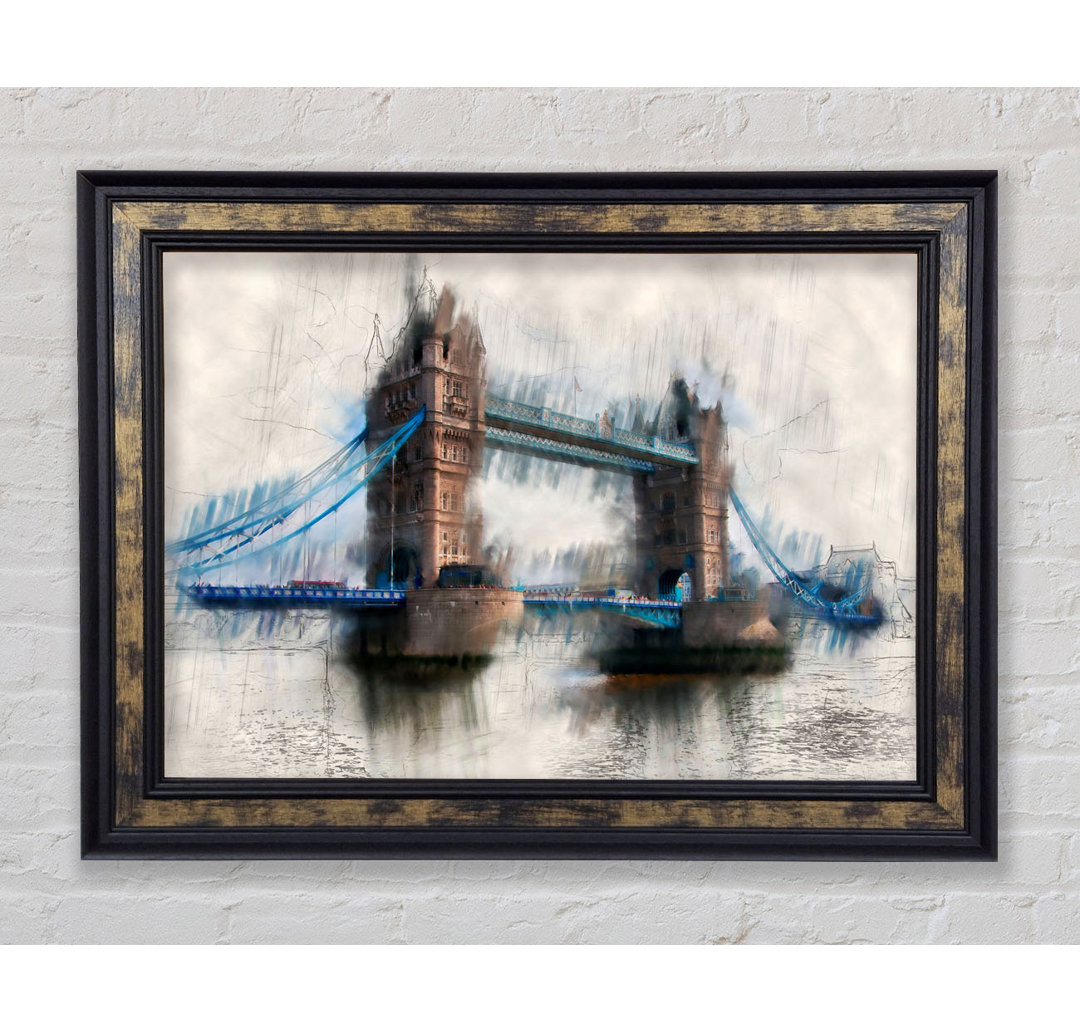 Tower Bridge Aquarell - Einzelner Bilderrahmen Kunstdrucke