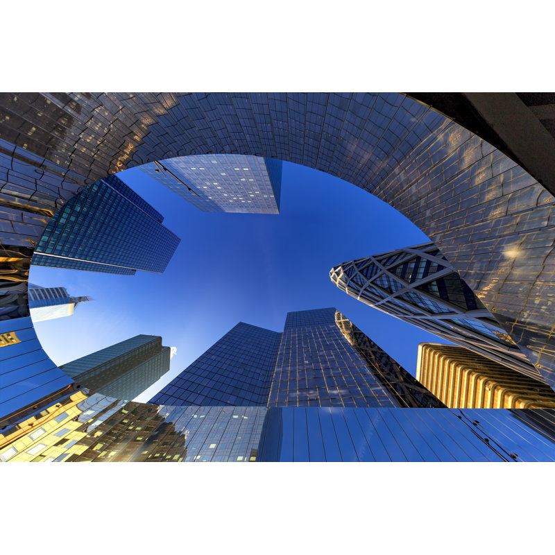 Up View of Modern Building of La Defense 1 Piece Wrapped Canvas Wall Art, 81cm H x 122cm W