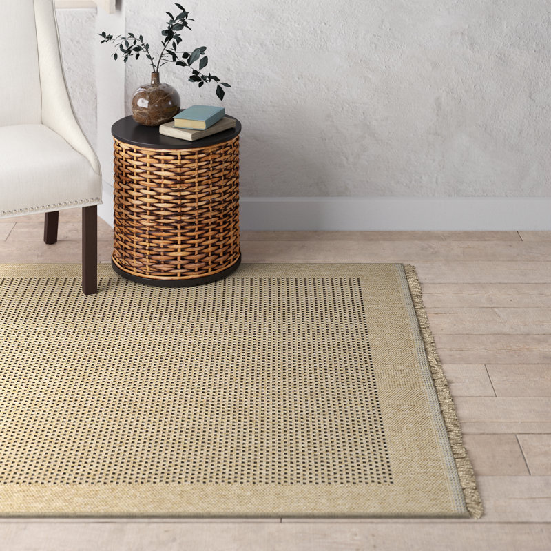 Adalina Machine Woven Polypropylene Area Rug in Brown/Tan, Rectangle 5'3" x 7'