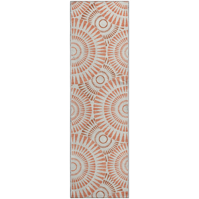 Premium Machine Washable Prisco Coral Rug