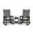 All-Weather HDPE Poly Lumber Patio Rocking Chair Set – High Back Adirondack Outdoor Rockers with Side Table – Durable, Heavy Duty Garden Furniture for Adults – Available in Black or Blue