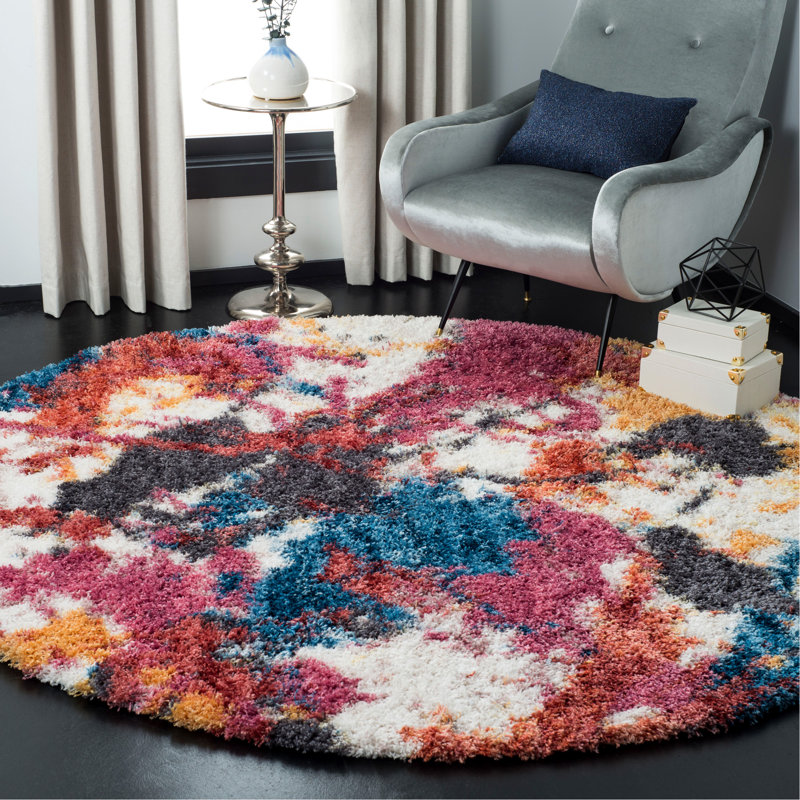 Delma Performance Abstract Rug, Round 6'7"