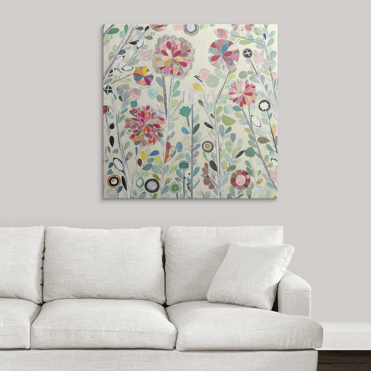 « spring fleurings crop », impression Candra Boggs, H 35 po x l 35 po x P 1,5 po, Toile