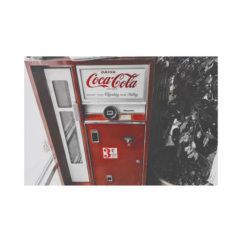 Coca Cola Machine by Pixy Paper - Wrapped Canvas Print, 20.32 cm H x 30.48 cm W