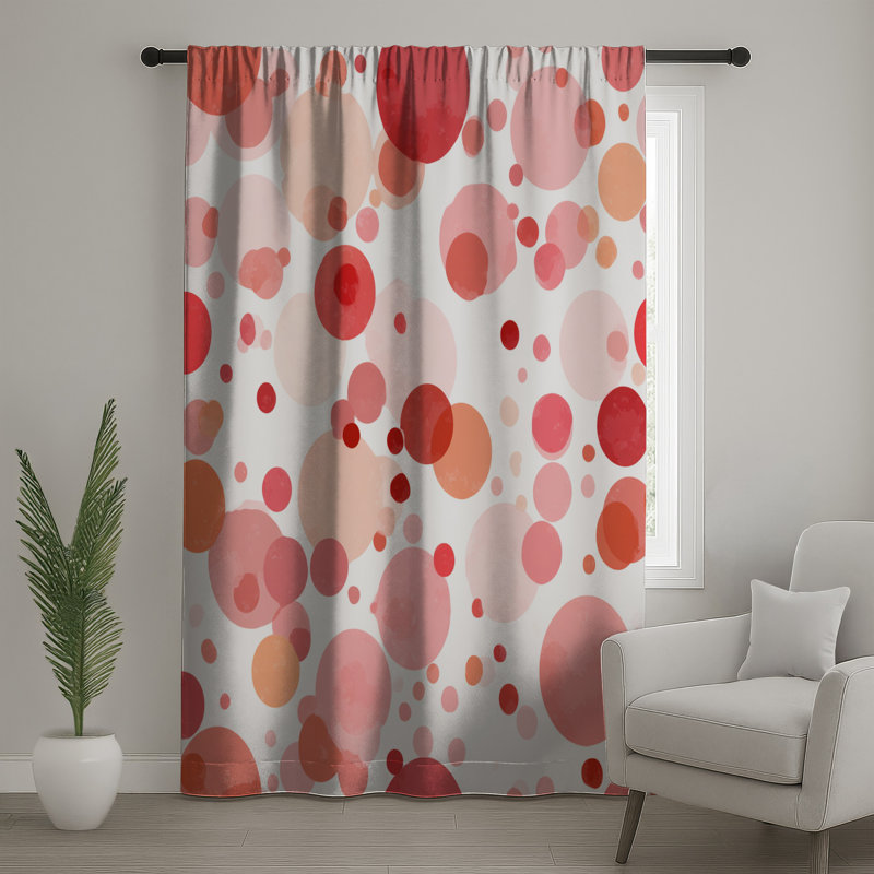 Rideaux à motif de cercles, voilages et voilages abstraits - 1 panneau, Blocage, 50 po x 80 po - 1 panneau