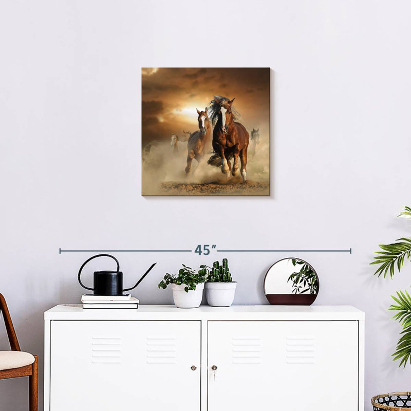 Crowle Racing Chestnut Horses, 20" H x 20" W