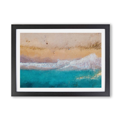 'Walking upon a Beach in Corfu Greece' - Picture Frame Graphic Art Print on Paper