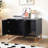 32'' Black Modern Cat Litter Box Enclosure-1288798690