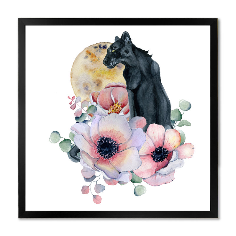 «Mid Century Earth Tones Element II», œuvre d'art moderne sur toile de style Mid-Century, Cadre photo noir
