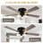 52'' Farmhouse Flush Mount Ceiling Fan With Lights And Remote Control, Vintage Reversible DC Motor Ceiling Fan For Living Room