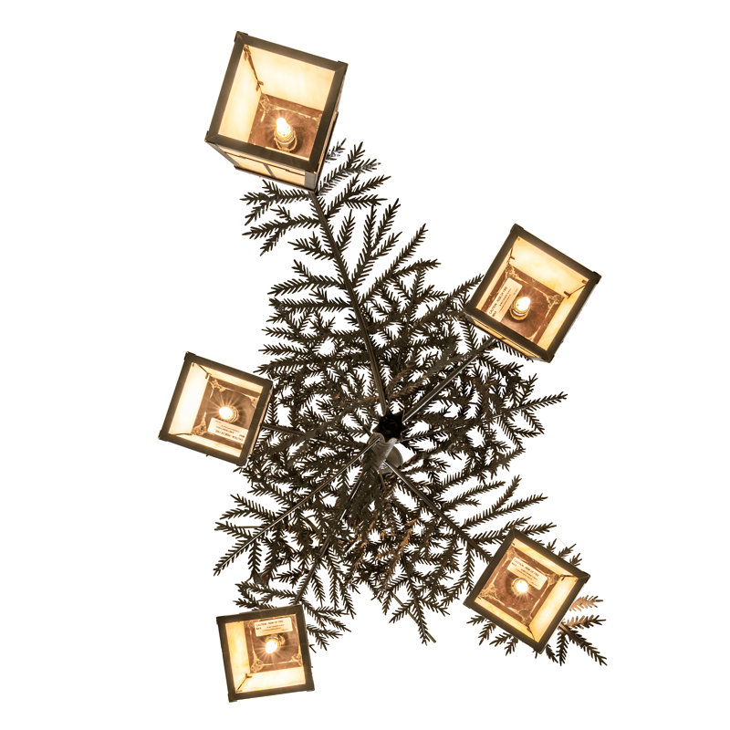 36" Wide Pine Branch Valley View 5 Light Chandelier