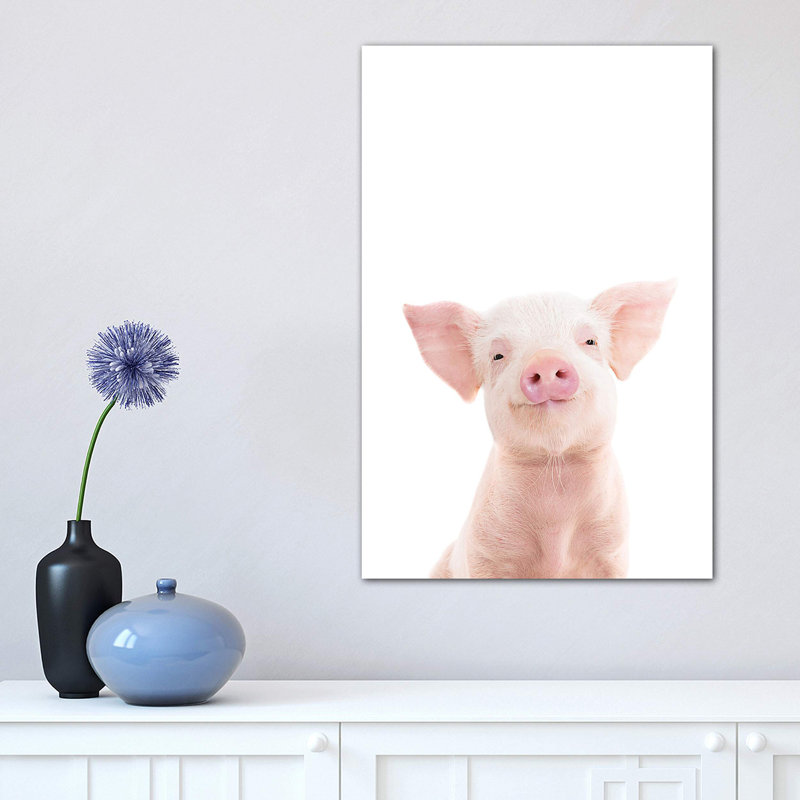 «Baby Piglet» par Sissi & Seb - impression d'art graphique, H 18 po x l 12 po x 1,5 po, Toile tendue, Pas de tapis