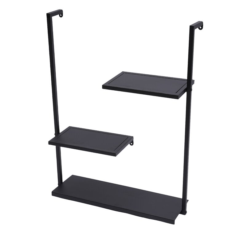 Black Three-Tiered Metal Shelf