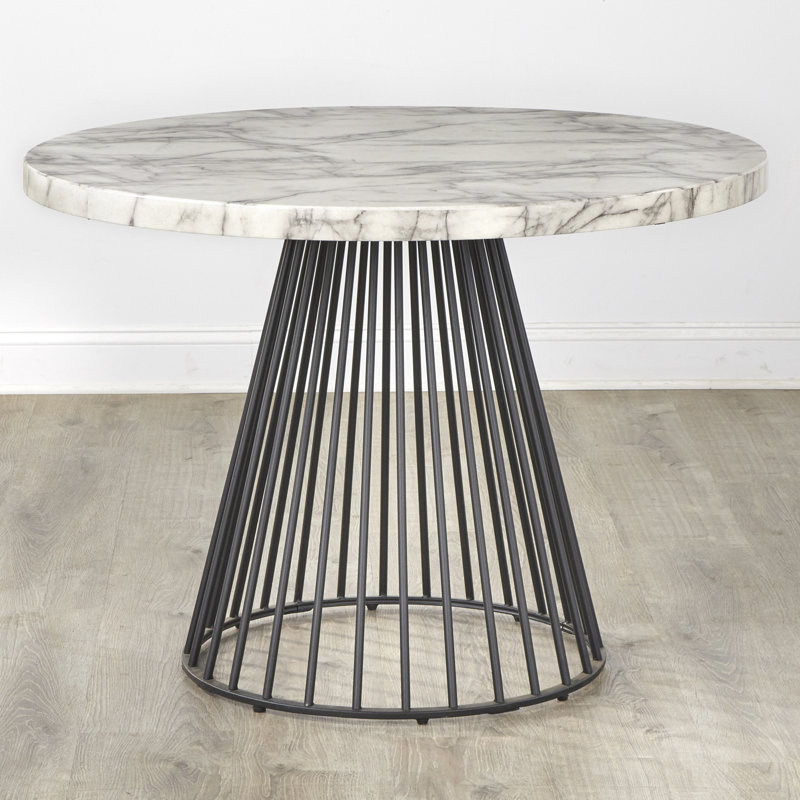 Emmo Round Faux Marble Dining Table