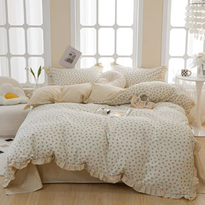 Microfiber Floral Print Comforter Set