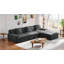 Canapé modulaire de 113 po à 3 places avec repose-pieds mobile, canapé surdimensionné de 4 places avec 3 coussins décoratifs Mousse haute densité sans assemblage-1098895912
