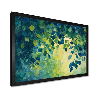 Ikira Green And Blue Leaves Forest Tranquility I - leaves Wall Art Decor