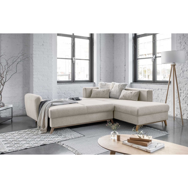 Scandic Lagom 6 Seater Sofa Bed, Right facing, Beige