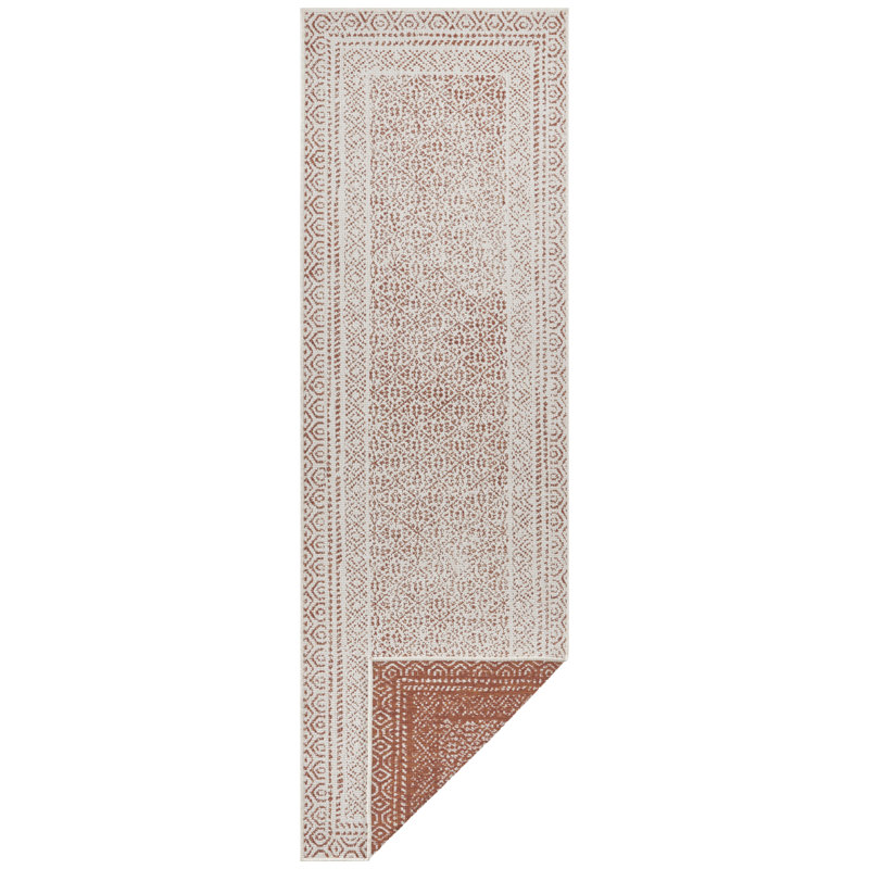 Frame Flatweave Terracotta Rug, Runner 80 x 250cm