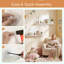 2 tablettes flottantes en nuage avec crochets en bois massif, jolies tablettes d'angle blanches