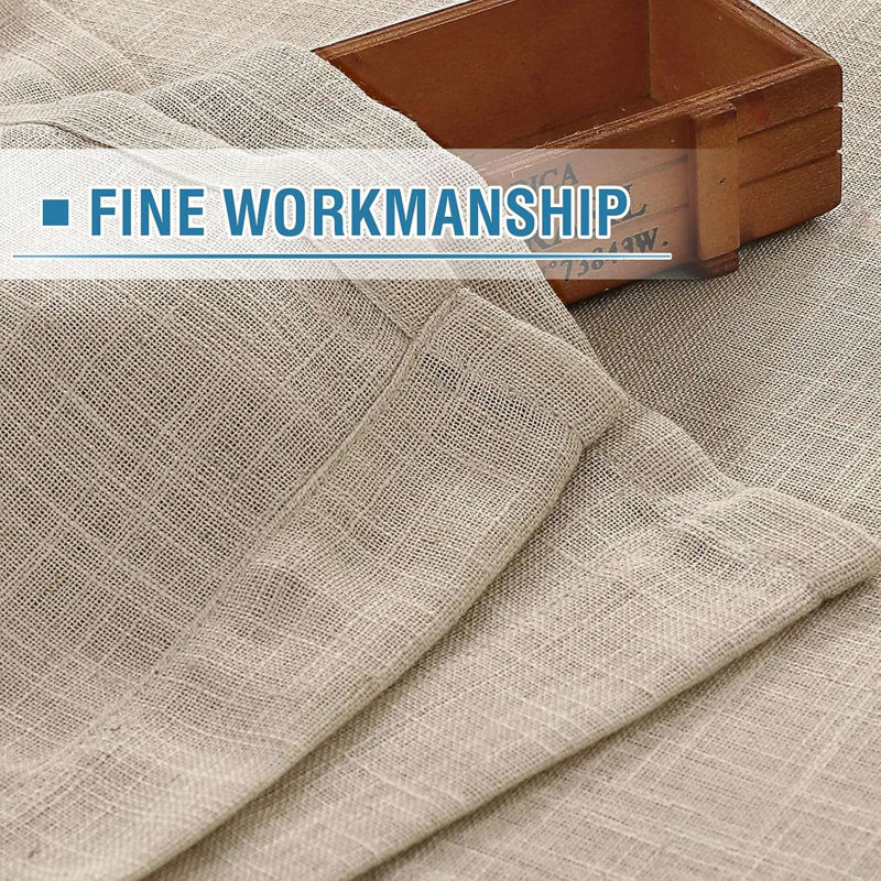 Linen Curtains Natural Linen Blended Curtains for Living Room Burlap Linen Textured Curtains Light Filtering Nickel Grommet Curtains Bedroom Curtains 2 Panel Sets Privacy Added