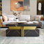 Table basse moderne moderne avec 4 tiroirs, panneau de fibres à densité moyenne durable pour le rangement du salon