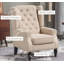 Chaise longue capitonnée à boutons, beige