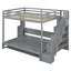 Lit escamotable double sur double avec lève-personne hydraulique et conception de bureau-1060353593