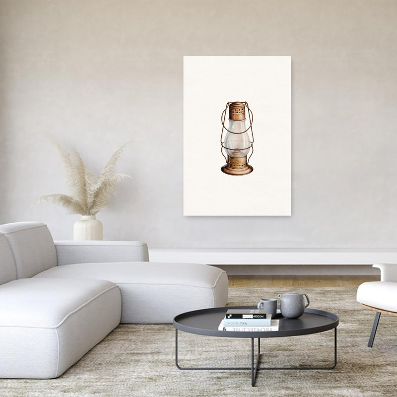 Vintage Oil Lantern Classic Retro Rustic Wall Art Print 1 Piece Wrapped Canvas Wall Art, 152.4cm H x 101.6cm W