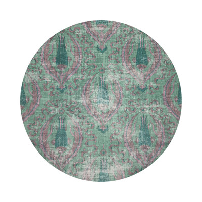 Byzantine Jewel Vegan Leather Round Pebble Placemat