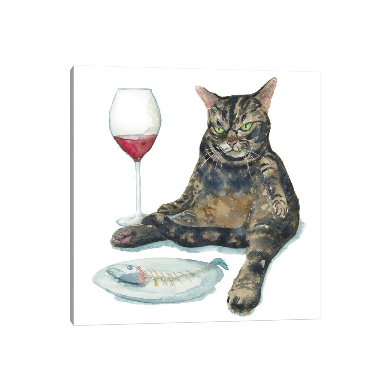 Grumpy Tabby Cat by Alexey Dmitrievich Shmyrov - Wrapped Canvas Print, 45.72 cm H x 45.72 cm W x 3.175 cm D