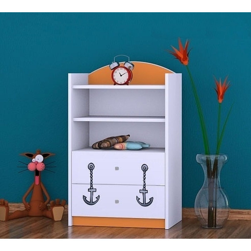 Keira 96 cm H X 60 cm W Kids Cube Bookcase, Orange