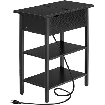 Table de bout haute de 25,2 po avec station de chargement et de rangement Mychele