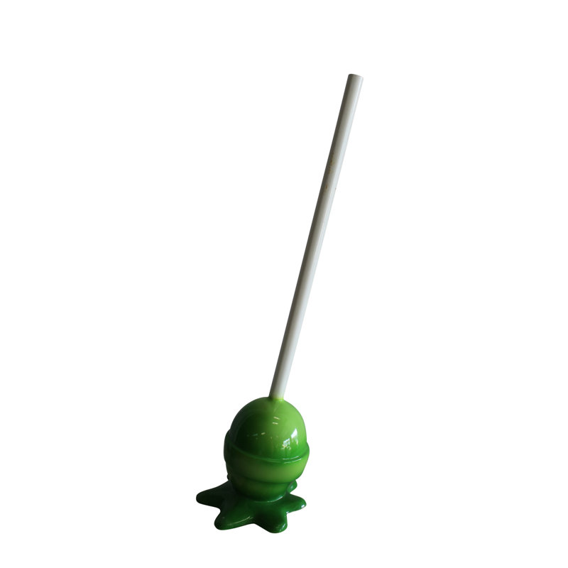 Très grande statue de sucette en fibre de verre verte et rose Shianna 10 po x 10 po x H 34 po, Vert