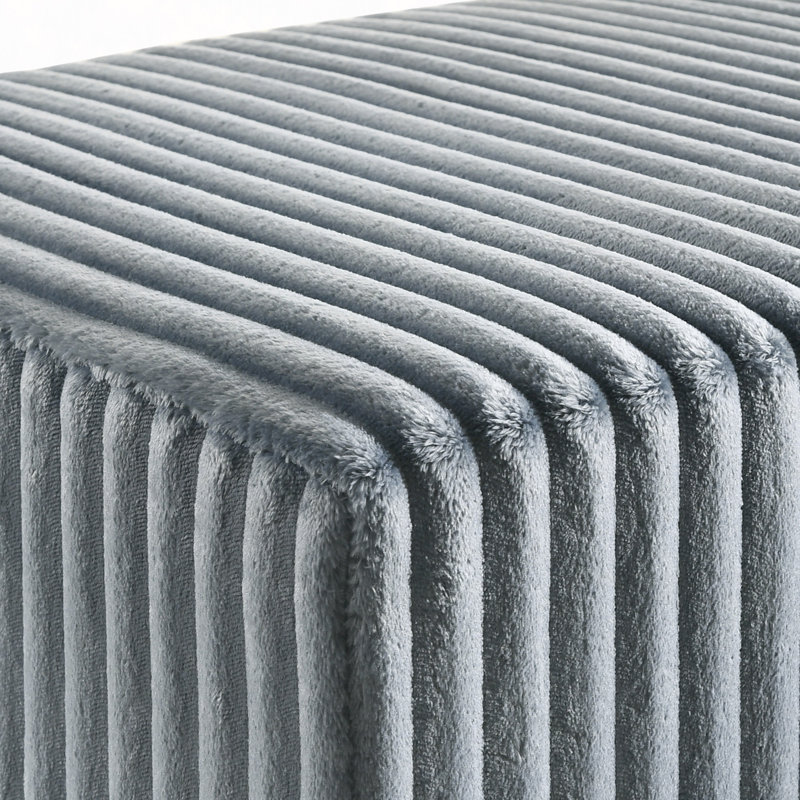 Banc rembourré en velours côtelé